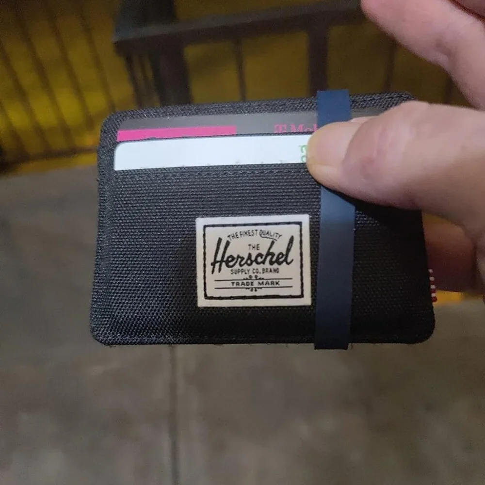 Herschel mens Charlie Rfid Card Case Wallet, black, One Size US